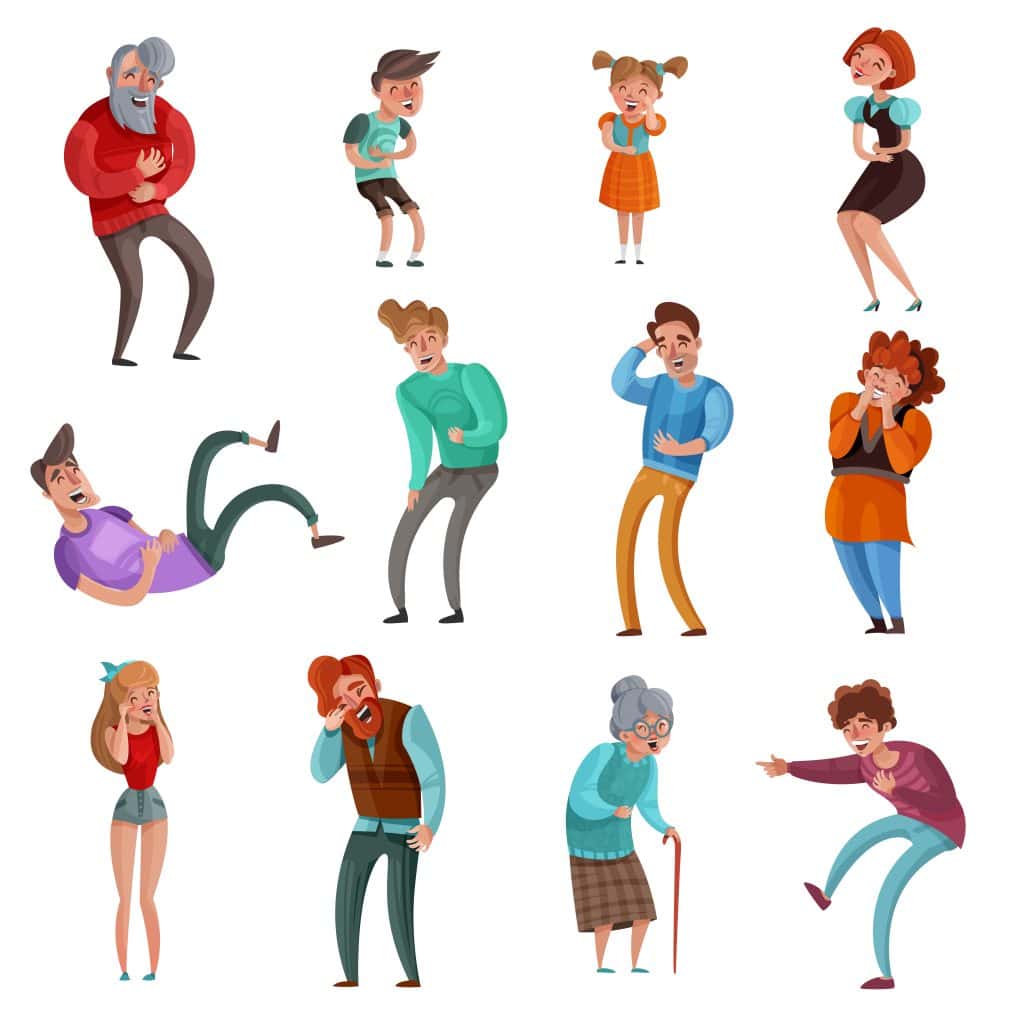 80 Funny Jokes About Blondes, Brunettes, & Redheads! 2 Free vector realistic set of male and female laughing people adults and children isolated on white laughing at jokes about blondes, brunette jokes, and redhead jokes.