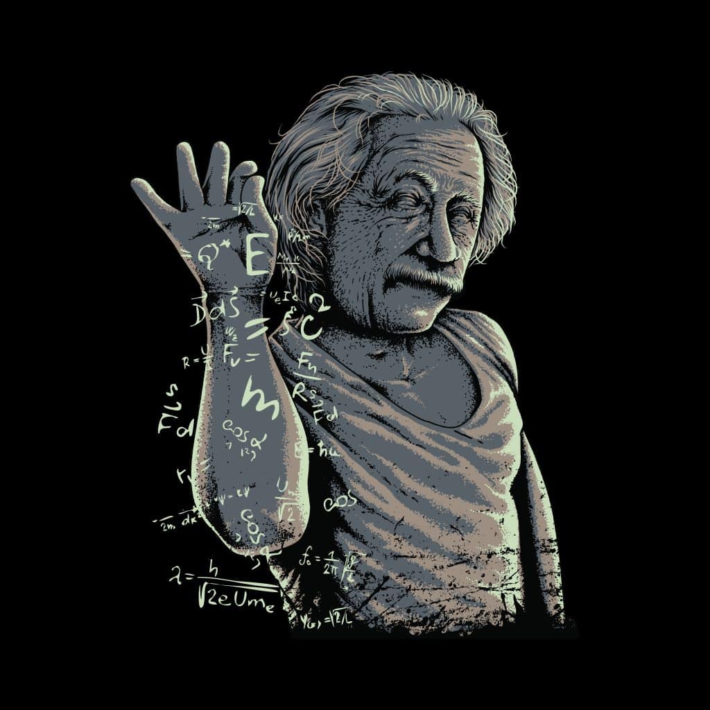 50+ Hilarious Jokes About Chemistry, Chemists, & More! 2 Hilarious Jokes about Chemistry Funny albert einstein graphic illustration vector art t-shirt design.